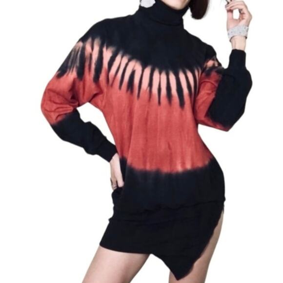 NWT Young Fabulous & Broke Tie Dye Turtleneck Sweater Dress - Picture 1 of 9